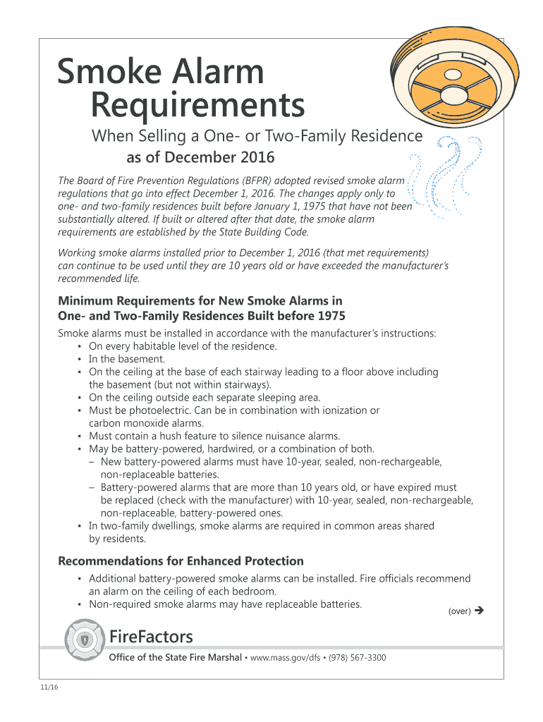 Fillable Online mass Smoke Alarm Requirements mass Fax Email Print