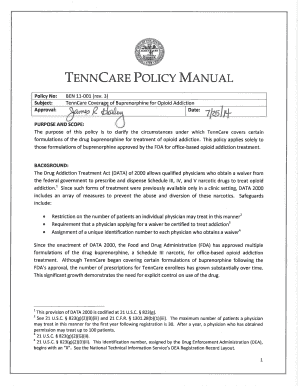 Fillable Online tn TENNCARE POLICY MANUAL - tn Fax Email Print - pdfFiller