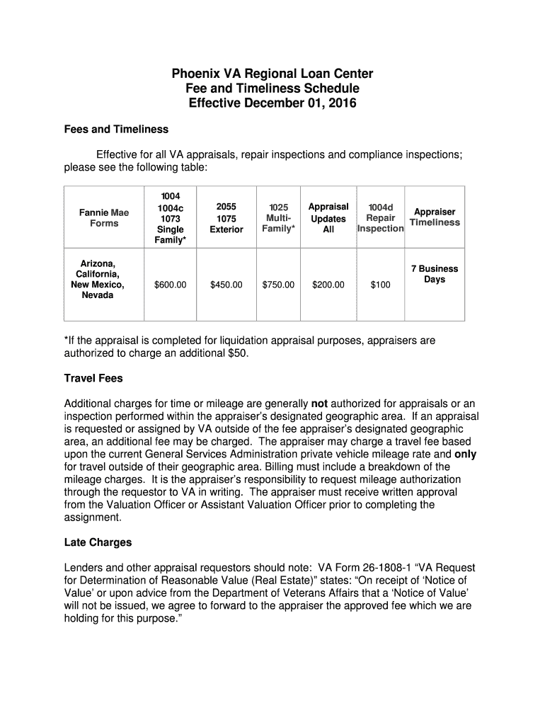 Fillable Online benefits va Fillable Phoenix RLC Fee and Timeliness