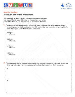 Museum of Brands Worksheet