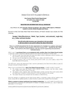 New York State Pistol Permit Registration Form