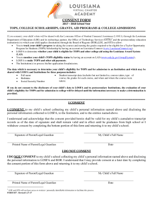 Louisiana TOPS Scholarship Consent Form