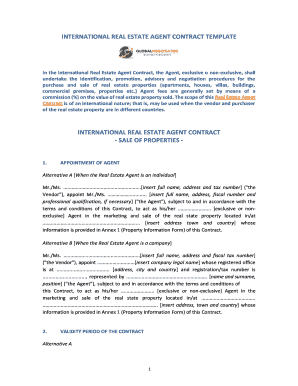 International Real Estate Agent Contract
