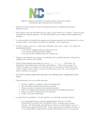 Fillable Online Unemployment Insurance Overview Fax Email Print - pdfFiller