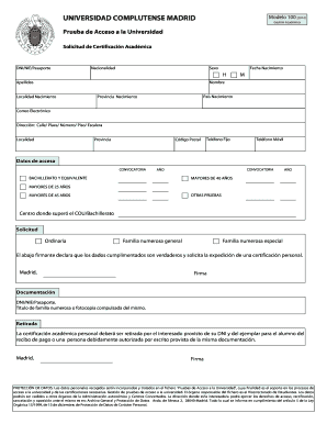 Solicitud de Certificación Académica