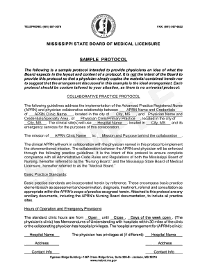 Fillable Online msbml ms Fillable SAMPLE PROTOCOL - ms.gov Fax Email ...