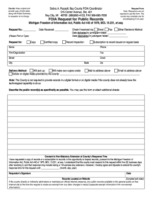Michigan FOIA Request Form