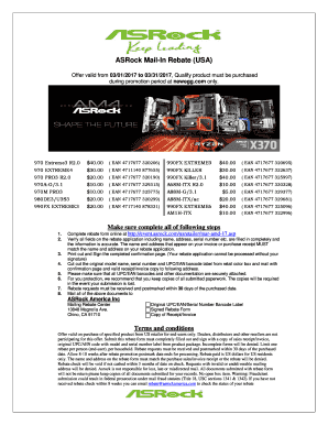 ASRock Mail-In Rebate Form