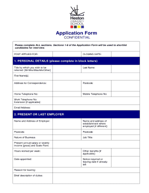 Employment Application Form