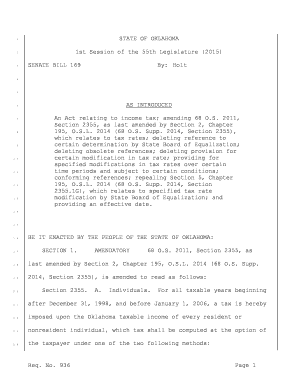 Req. No. 936 Page 1 STATE OF OKLAHOMA 1st Session of the 55th