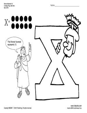 Roman Numeral 10 Coloring Page
