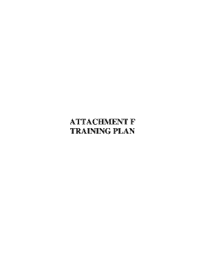 Sample training plan for employees - ATTACHMENT F TRAINING PLAN