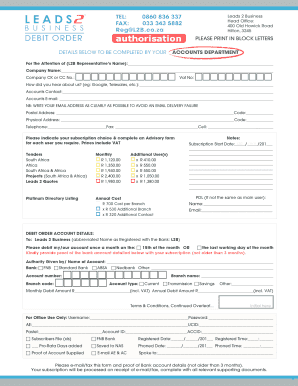 Leads 2 Business Subscription Form