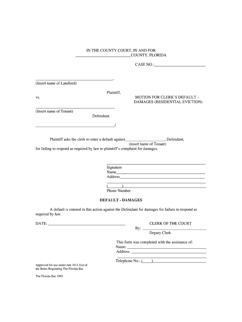 Motion For Default By Clerk at Brendan Trevino blog