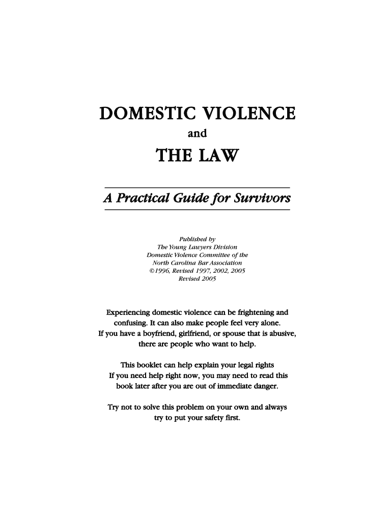 Fillable Online Fillable DOMESTIC VIOLENCE THE LAW Fax Email Print ...