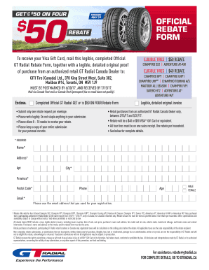 GT Radial Canada Tire Rebate Form