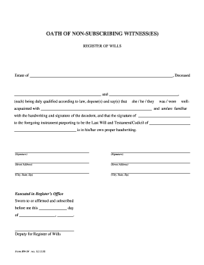 Oath of Non-Subscribing Witnesses