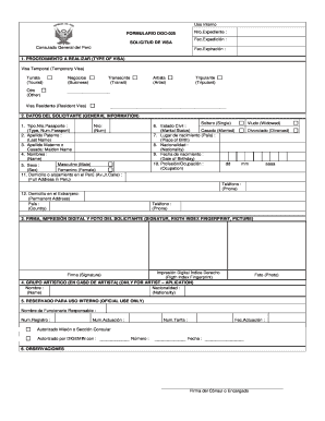 Formulario DGC-005 Solicitud de Visa