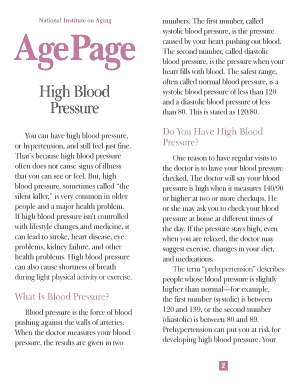 What is high diastolic blood pressure - AgePage: High Blood Pressure - nia nih