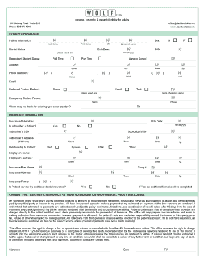 Dental Patient Information and Consent Form