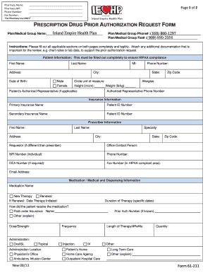 Prescription Drug Prior Authorization Request Form