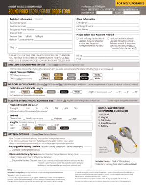 Cochlear Nucleus 6 Sound Processor Upgrade Order Form