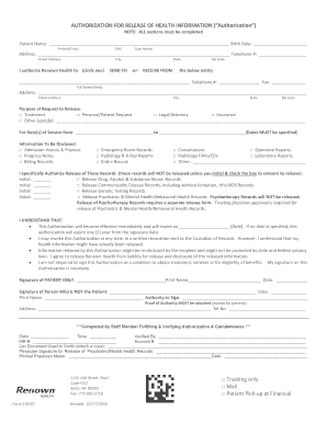 Authorization for Release of Health Information