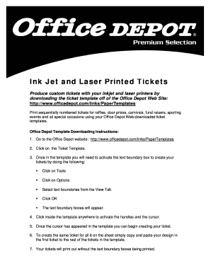 Fillable Online Instruction Sheet for OD tickets template.PDF Fax Email ...