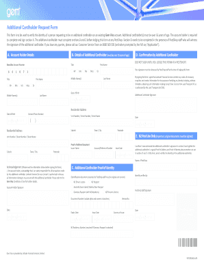 Gem Visa Additional Cardholder Request Form