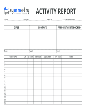 Activity Report Template
