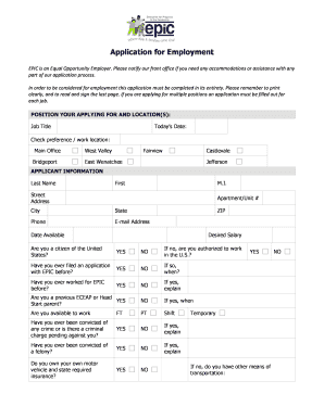 Application for Employment