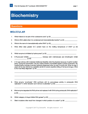 First Aid Express 2017 Biochemistry Workbook