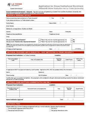 Cross Institutional Enrolment Application