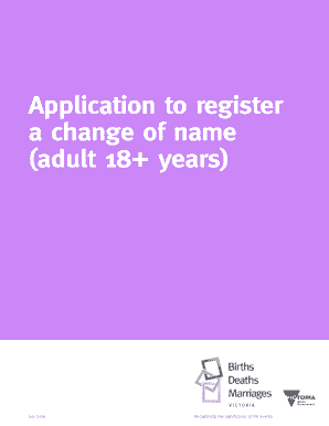 Victoria Change of Name Application