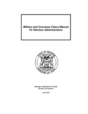 Fillable Online michigan Military and Overseas Voters Manual for ...