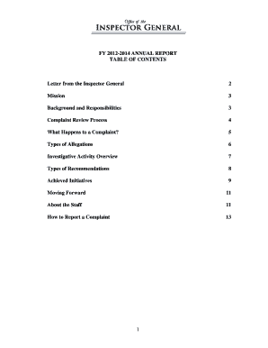 Fillable Online FY 2012-2014 Annual Report - Office of the Inspector General Fax Email Print ...