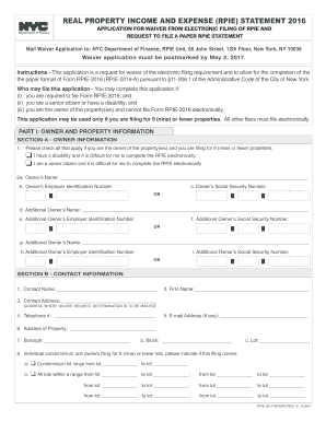 NYC RPIE Waiver Application