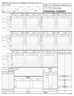 FIVB Volleyball Scoresheet