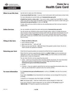 Health Care Card Claim Form