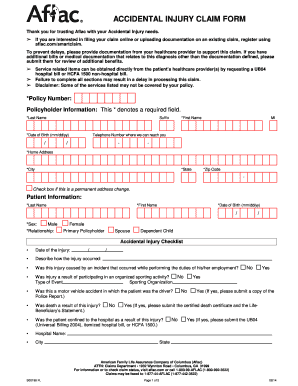 Aflac Accidental Injury Claim Form