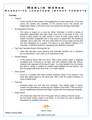Narrative Longform Formats Handout