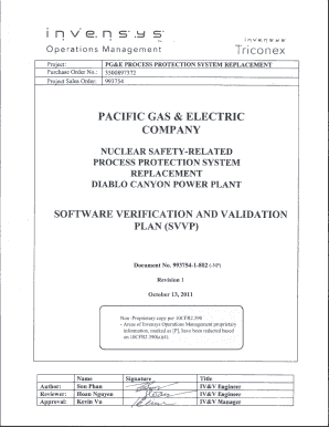 Software Verification and Validation Plan (SVVP). - nrc