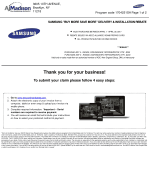 Samsung Buy More Save More Delivery & Installation Rebate
