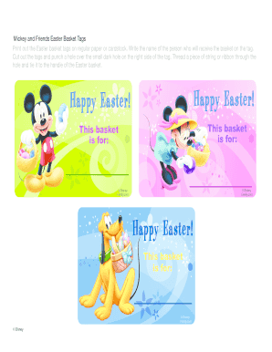 Mickey and Friends Easter Basket Tags