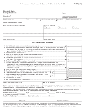 New York Estate Tax Form TT-86.5