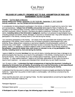 Release of Liability and Waiver