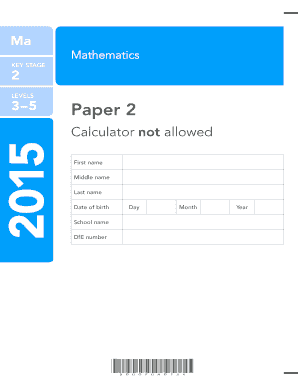 UK Key Stage 2 Mathematics Test Paper