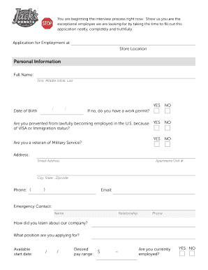 Employment Application Form