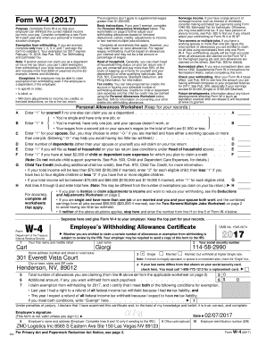 Form W-4 Employee's Withholding Allowance Certificate