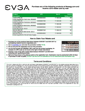 EVGA Power Supply Rebate Form
